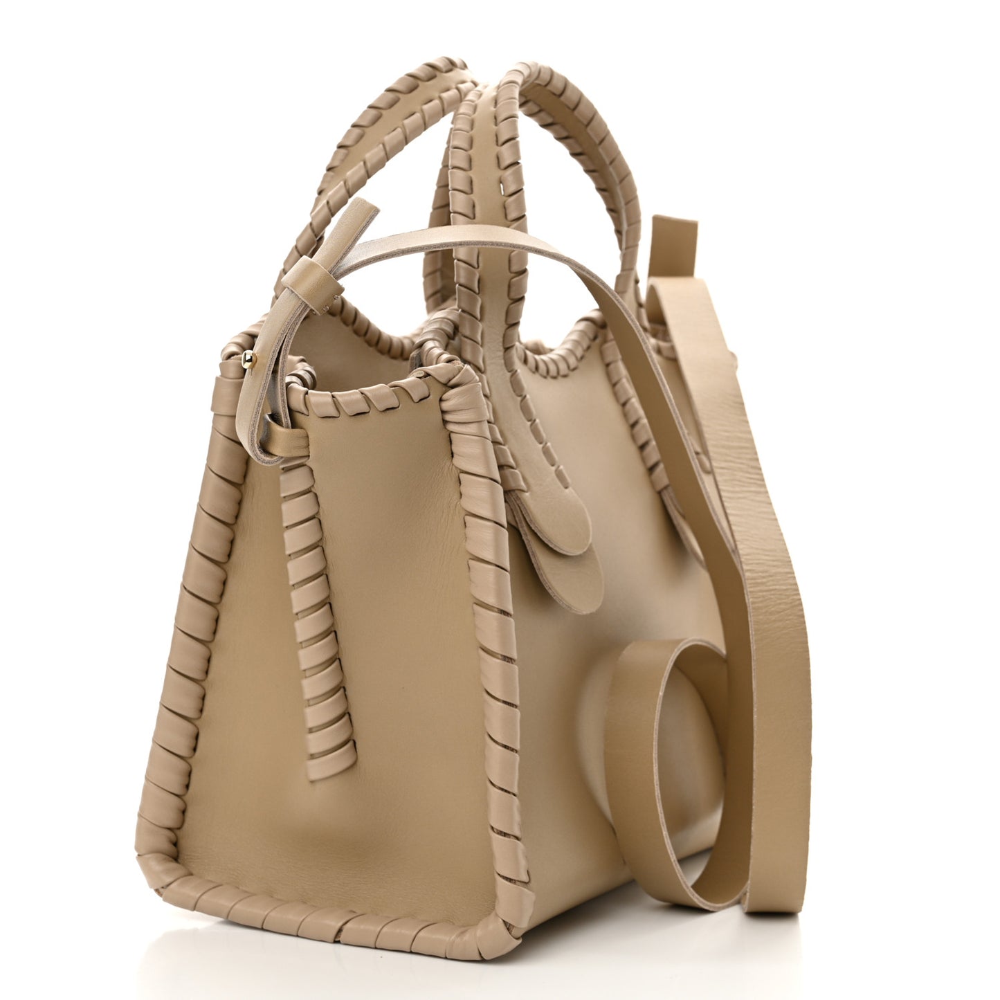 Calfskin Small Mony Tote Argil Brown