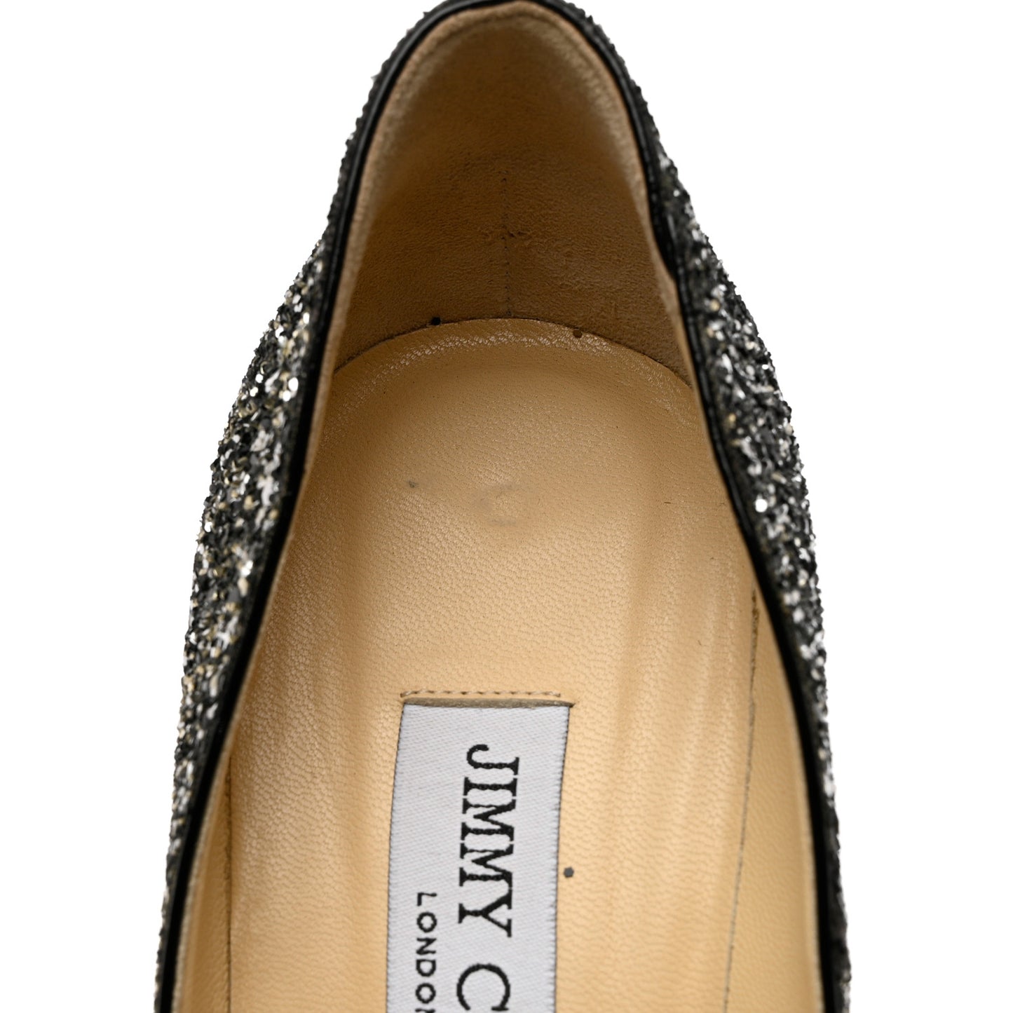 Coarse Glitter Degrade Pointy Toe Romy 100 Pumps 39.5 Black Silver