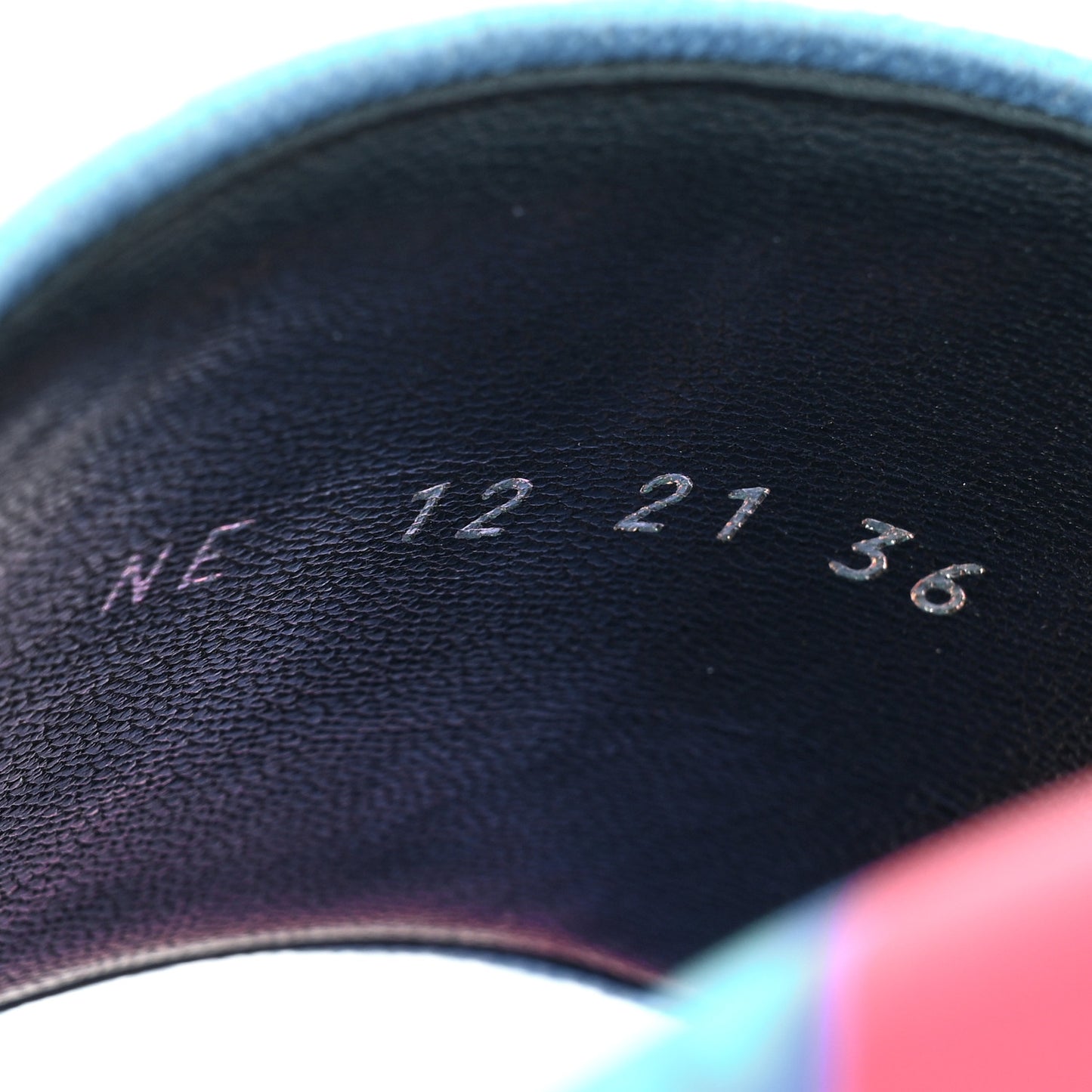 Canvas D-Flower Pop Embroidered Dway 10mm Slide Sandals 36 Pink Blue Multicolor