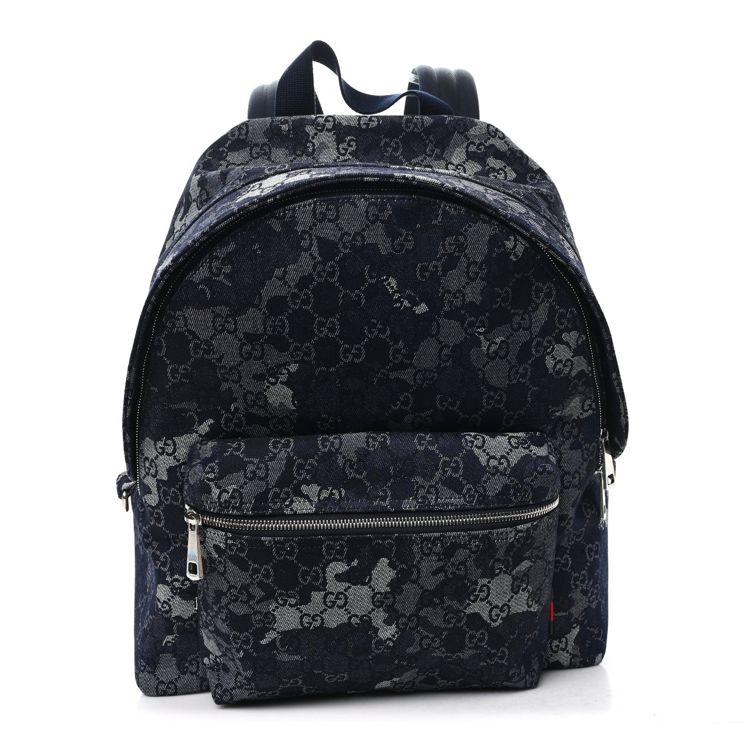 Gucci Denim Monogram Camouflage Large Backpack Blue 1832859