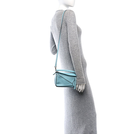 Calfskin Mini Puzzle Bag Light Blue