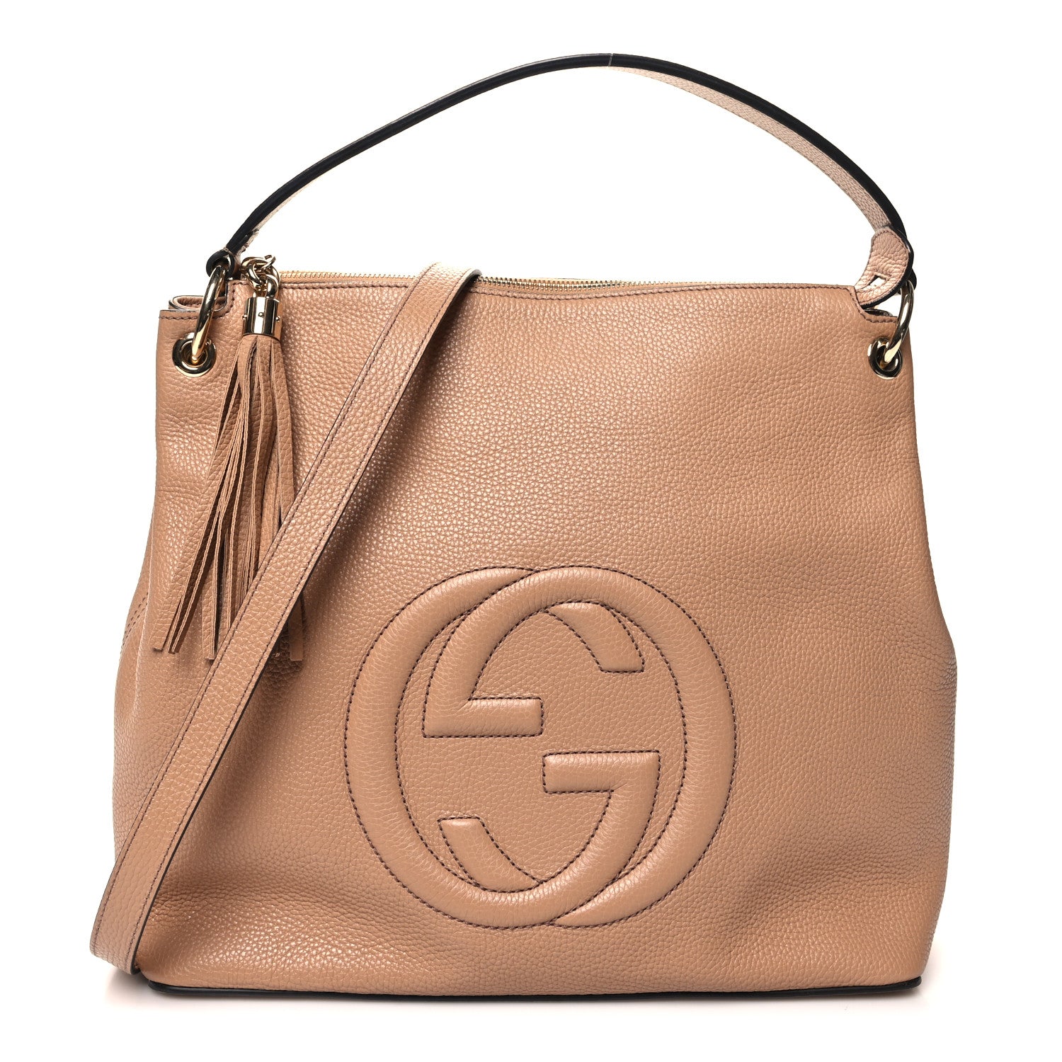 Gucci Pebbled Calfskin Large Soho Hobo Camelia 1 of 13