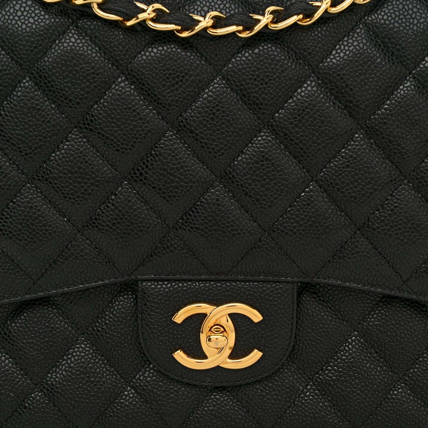 Caviar Quilted Maxi Double Flap Black