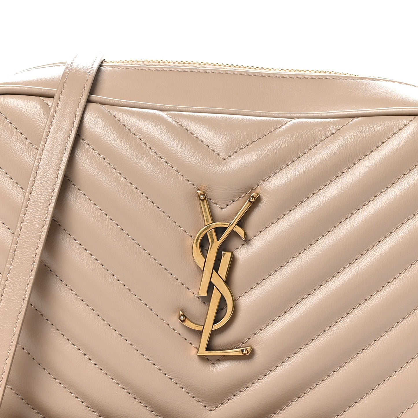 Calfskin Matelasse Monogram Lou Camera Bag Dark Beige
