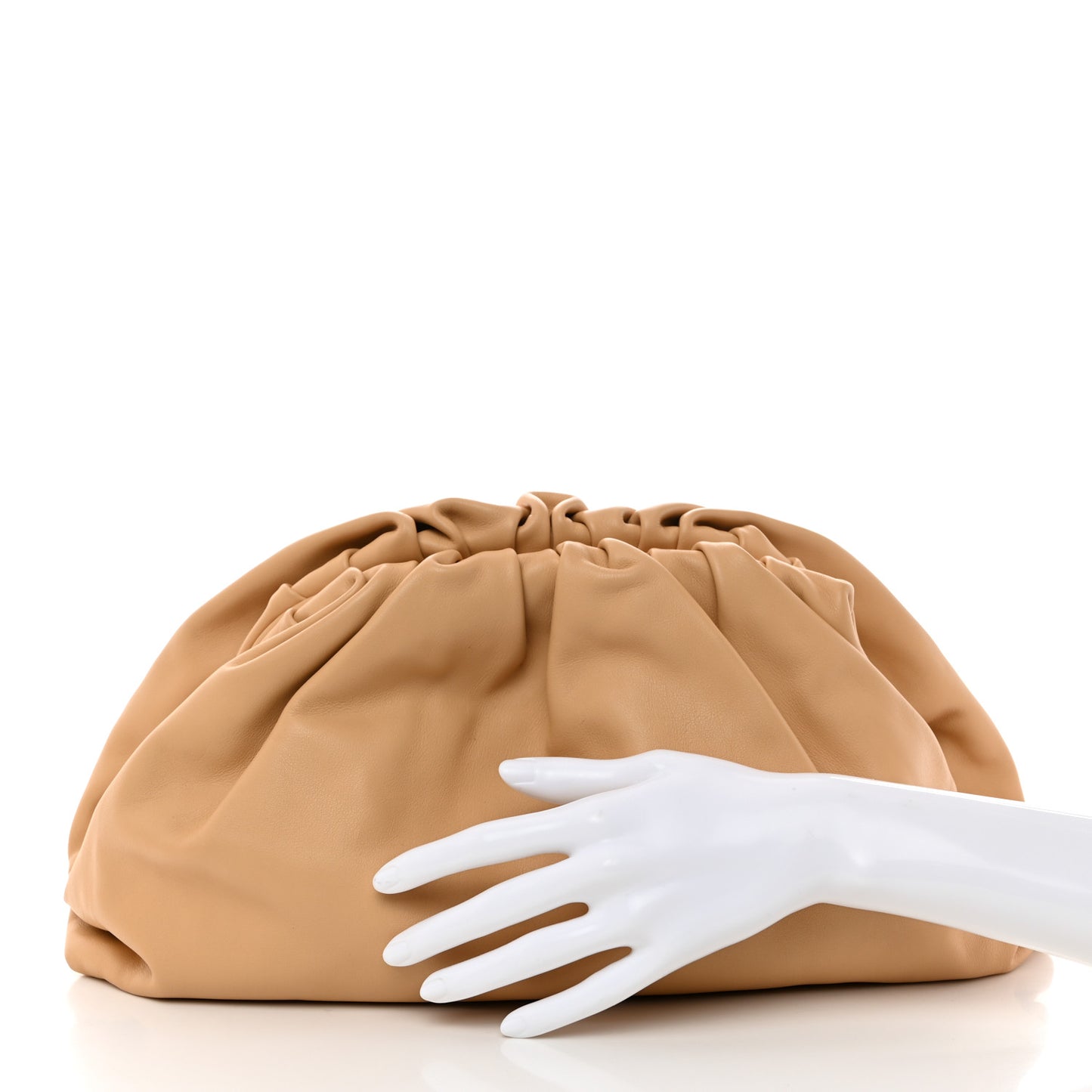 Smooth Butter Calf The Pouch Oversized Clutch Almond