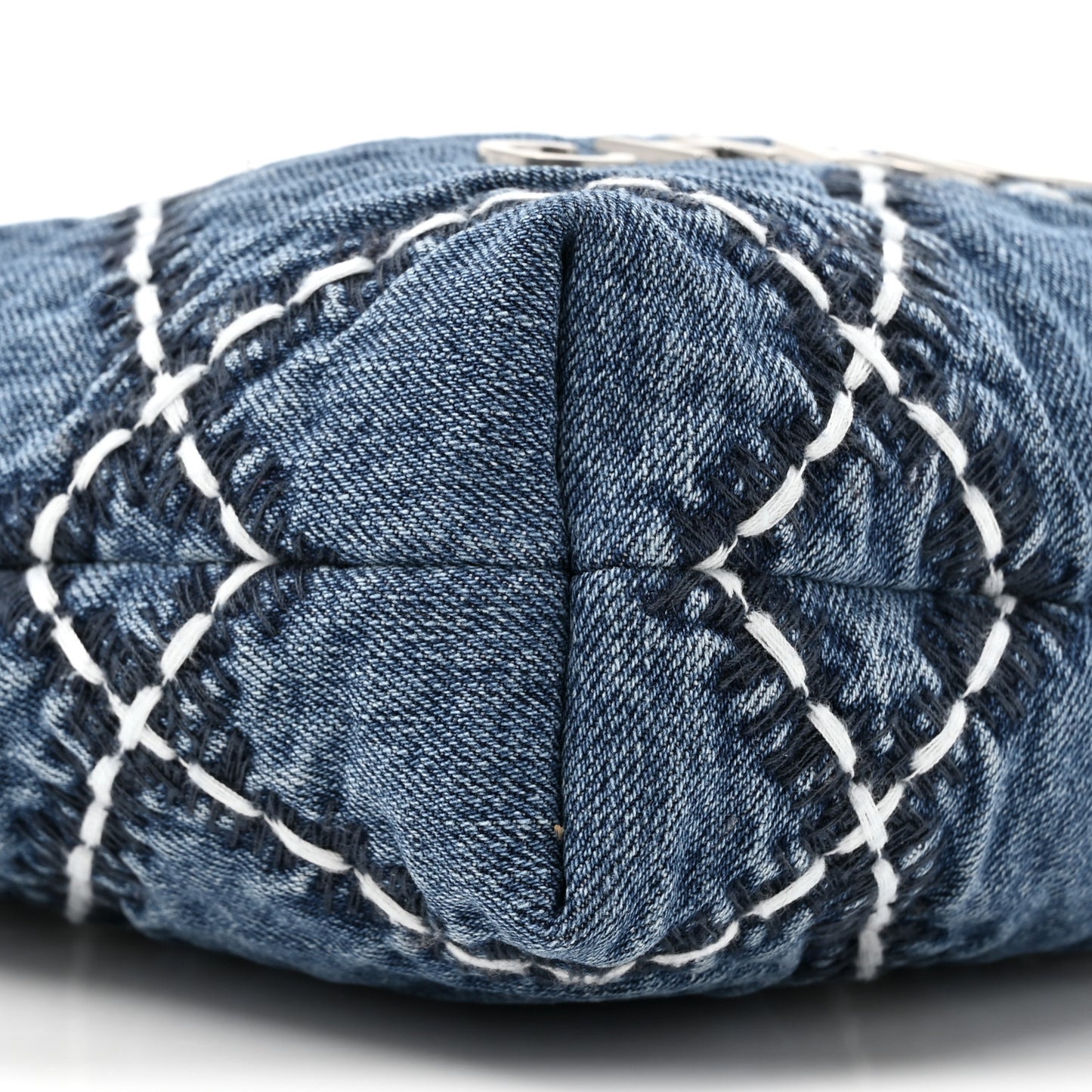 Denim Stitched Quilted Mini Chanel 22 Blue