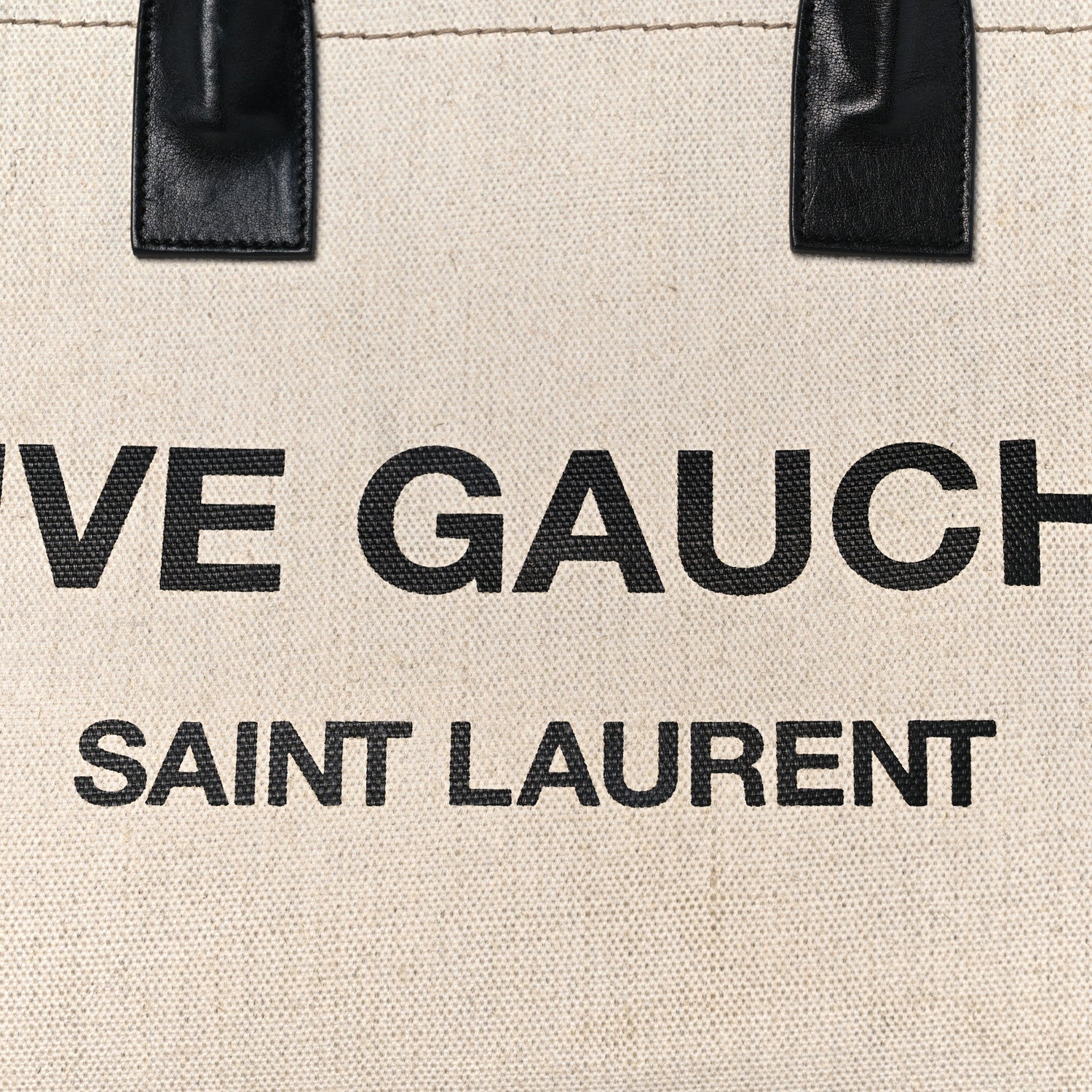 Saint Laurent Linen Calfskin Rive Gauche Tote Optic White 7 of 14