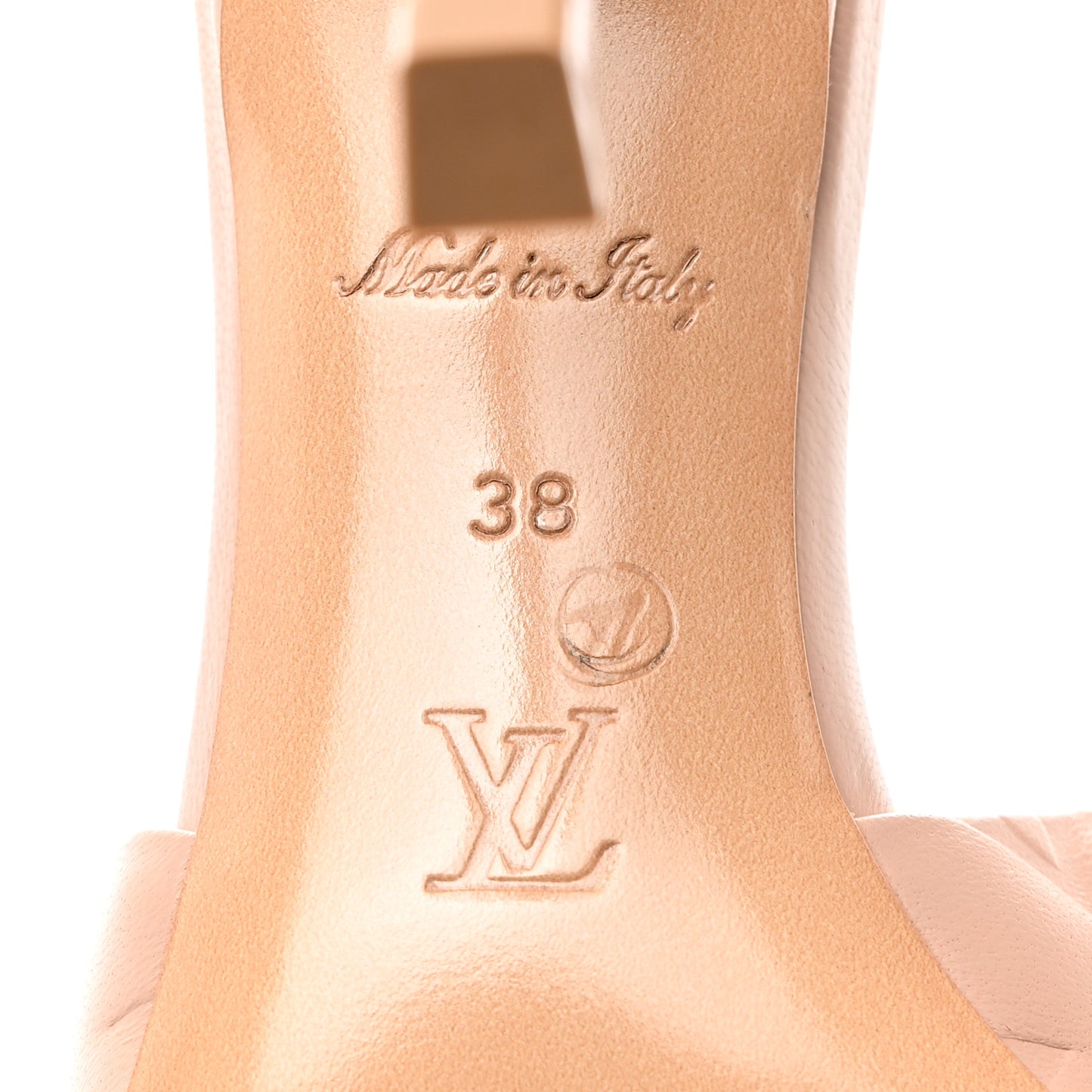 Lambskin Embossed Monogram Revival Mules 38 Beige