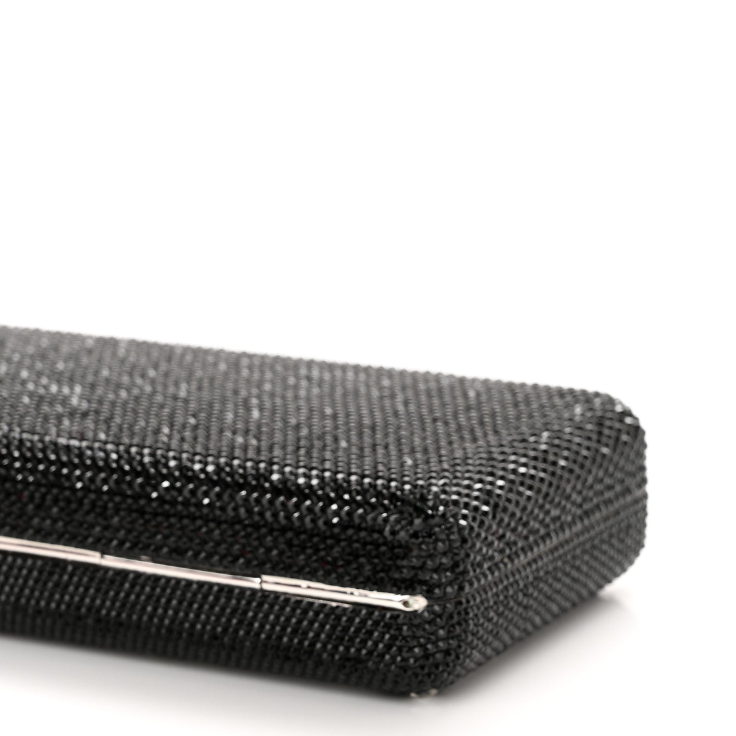 Crystal Bespoke Slim Slide Clutch Black Silver