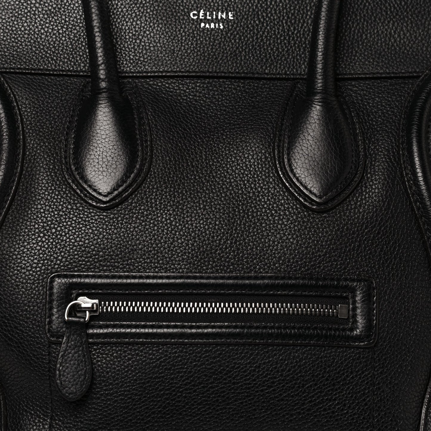 Drummed Calfskin Medium Luggage Black