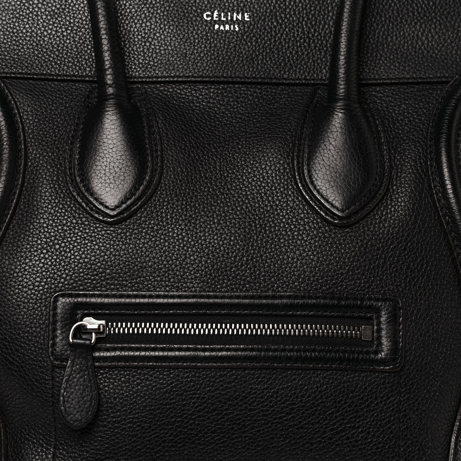 Celine Drummed Calfskin Medium Luggage Black 7 of 11