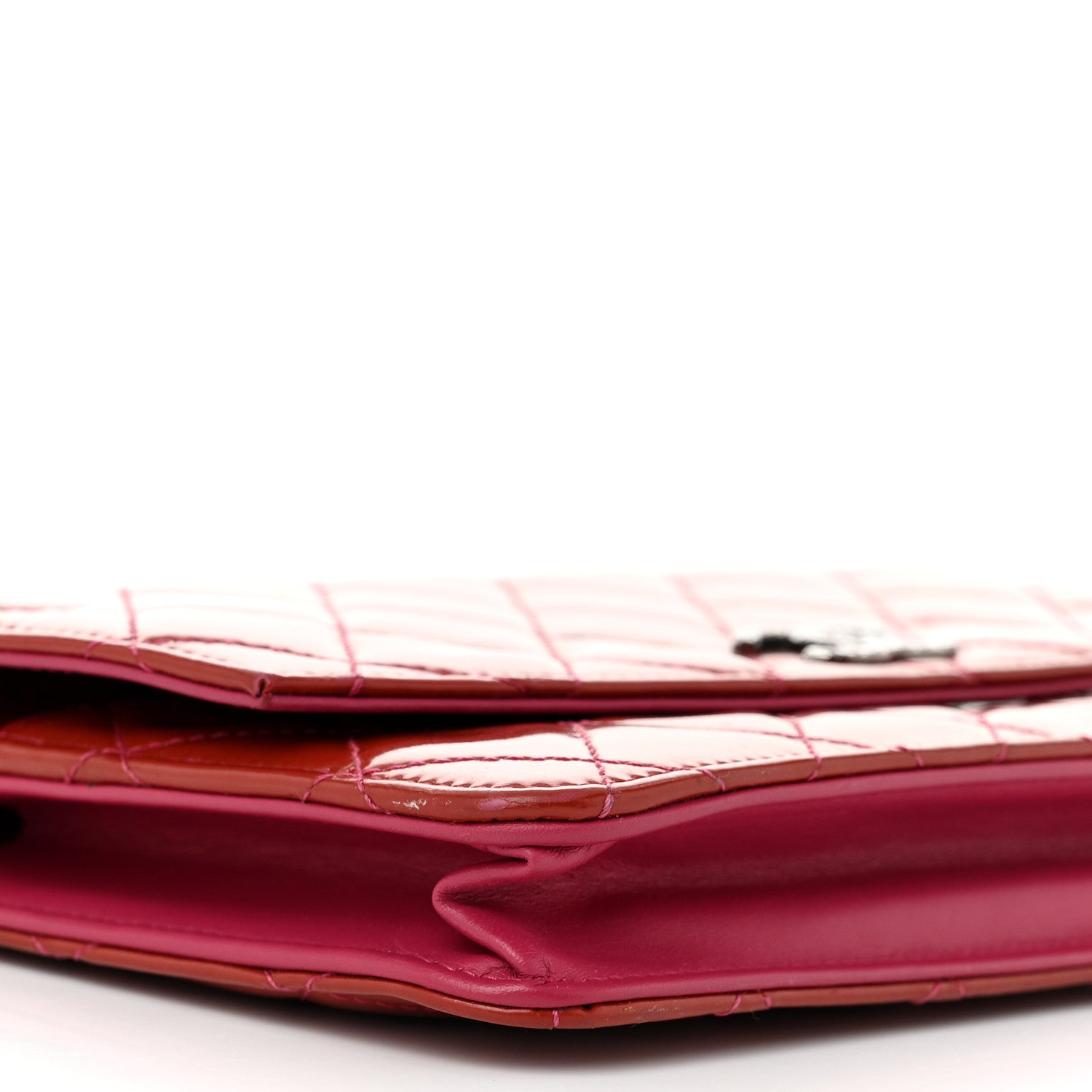 Chanel Patent Quilted Brilliant Wallet On Chain WOC Red 10 of 11