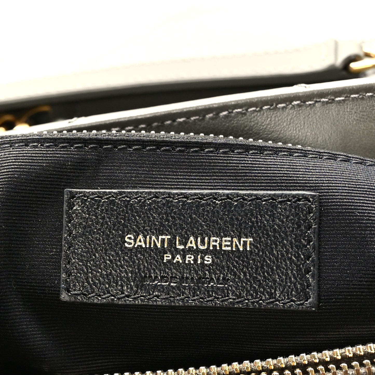 Calfskin Y Quilted Monogram Medium Loulou Chain Satchel Grey Kaki