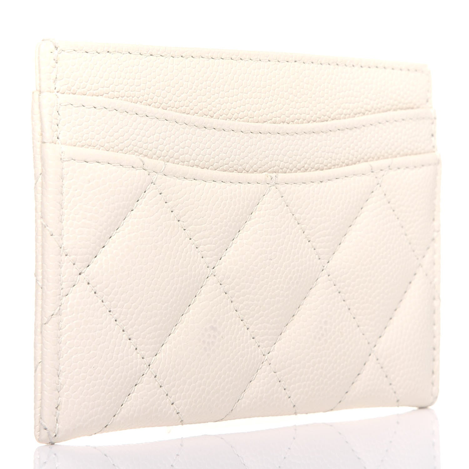 Chanel Caviar Quilted Card Holder White 3 of 11