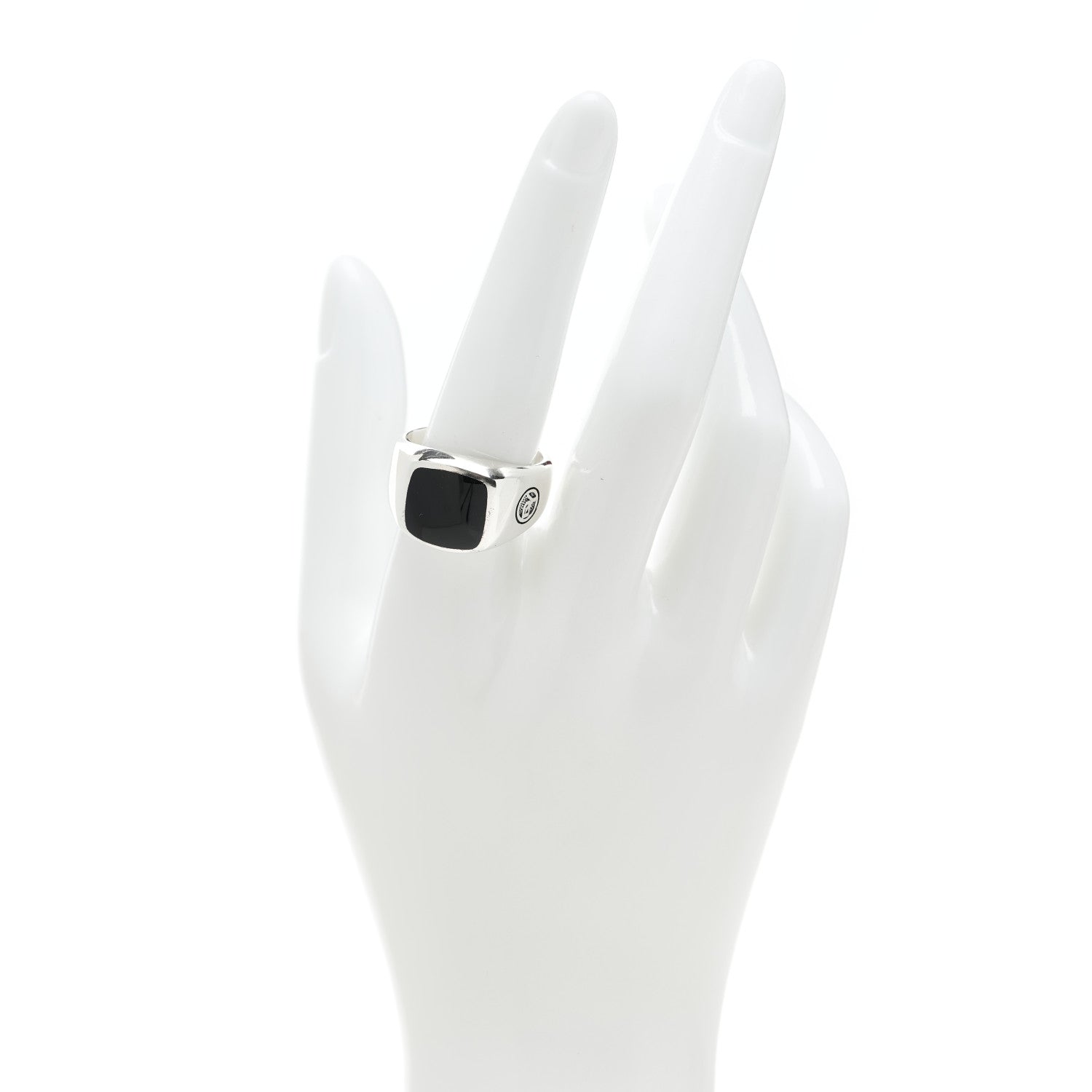 David Yurman Sterling Silver Onyx Exotic Stone Signet Ring 60 9 2 of 5
