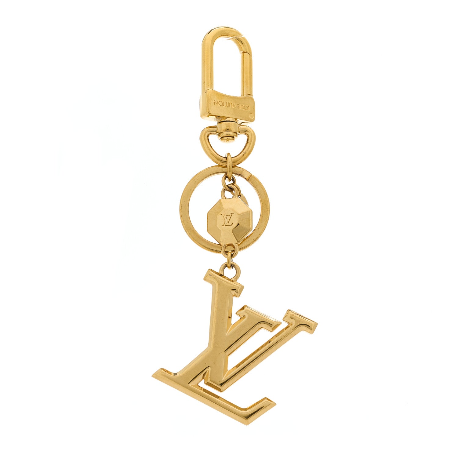 Louis Vuitton LV Facettes Bag Charm Key Holder Gold 1 of 4