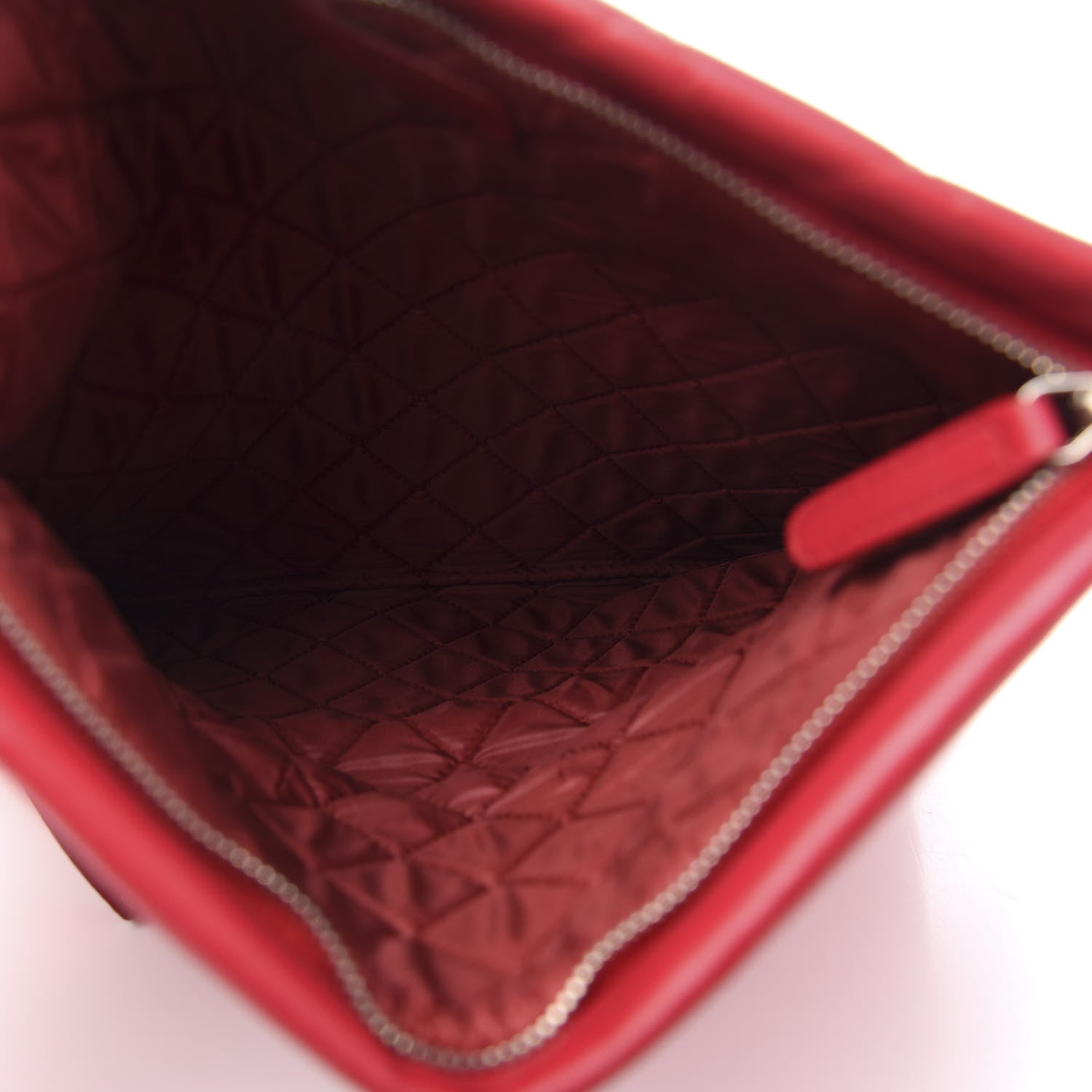 Chanel Lambskin Quilted CC Beauty Clutch Red 7 of 11