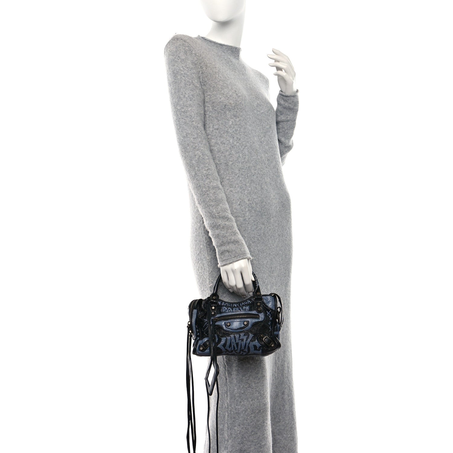 Balenciaga Agneau Arena Graffiti All Over Classic Hardware Mini City Black 2 of 12