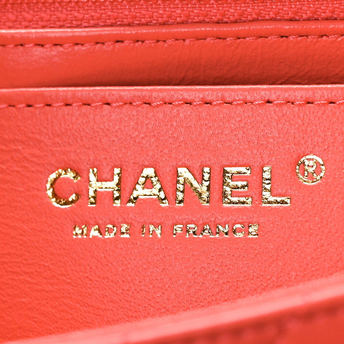 Lambskin Chevron Quilted Mini Rectangular Flap Red