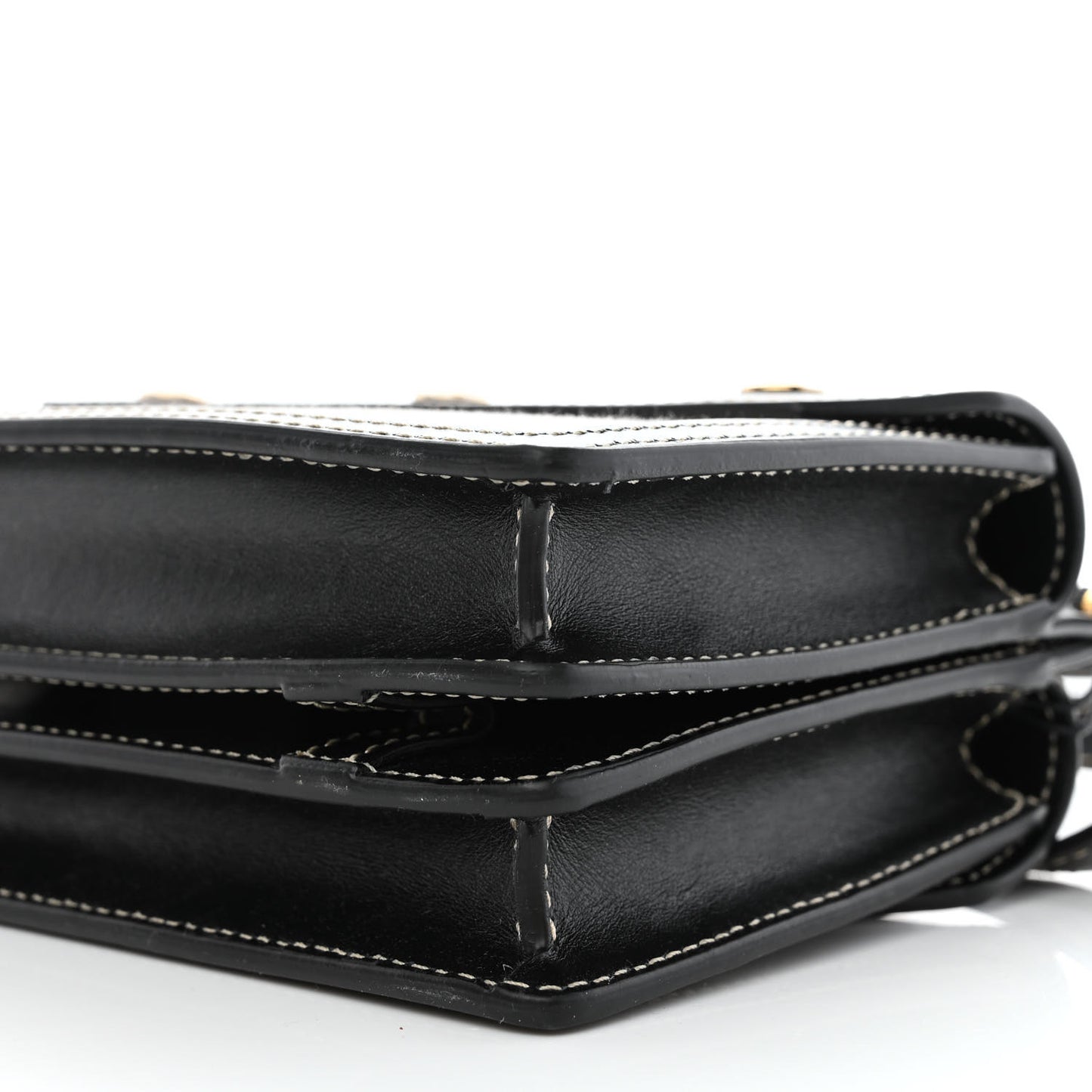 Smooth Calfskin Canvas Horseferry Print Mini Title Bag with Pocket Black