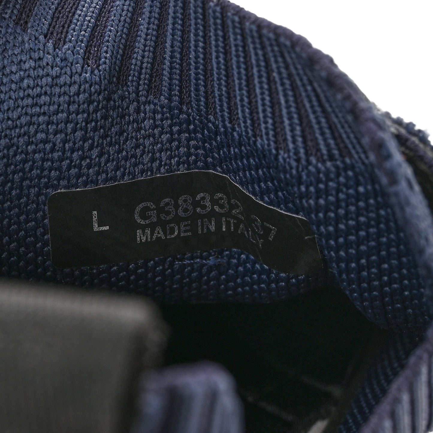 Fabric Logo Sneakers 37 Navy Black