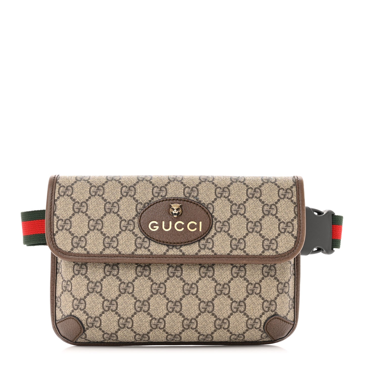 GG Supreme Monogram Neo Vintage Web Belt Bag Brown
