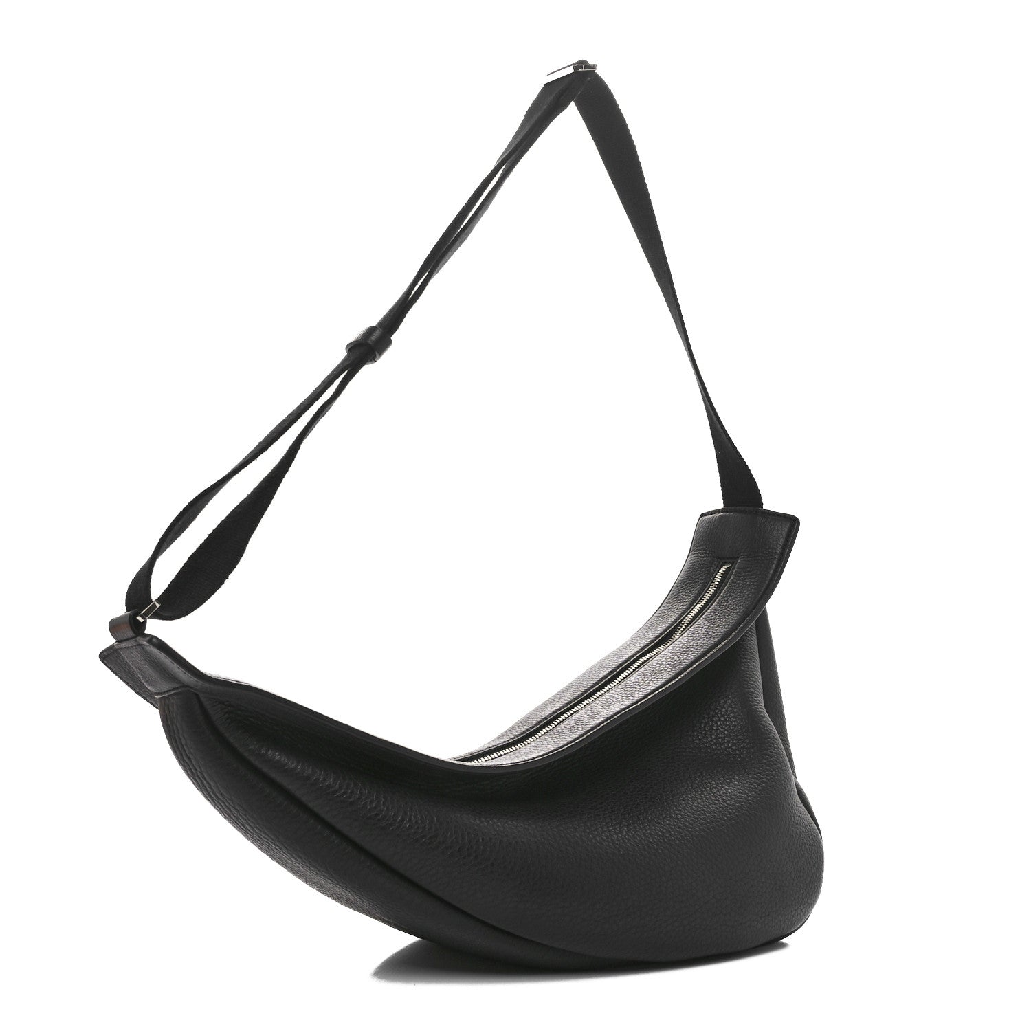 The Row Grained Calfskin Large Slouchy Banana Bag Black 3 of 10