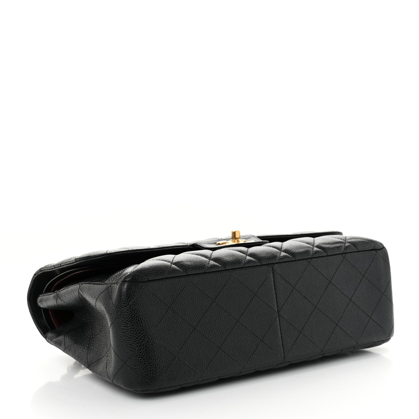 Caviar Quilted Jumbo Double Flap Black