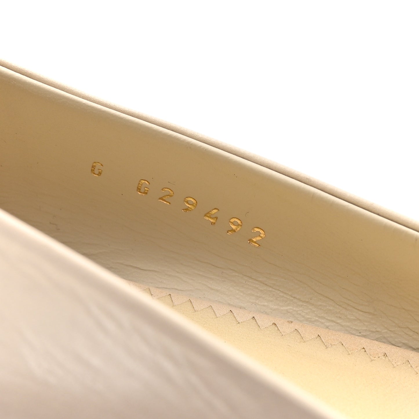 Lambskin Coco Line Pointed Toe Ballerina Flats 36 Light Beige Gold