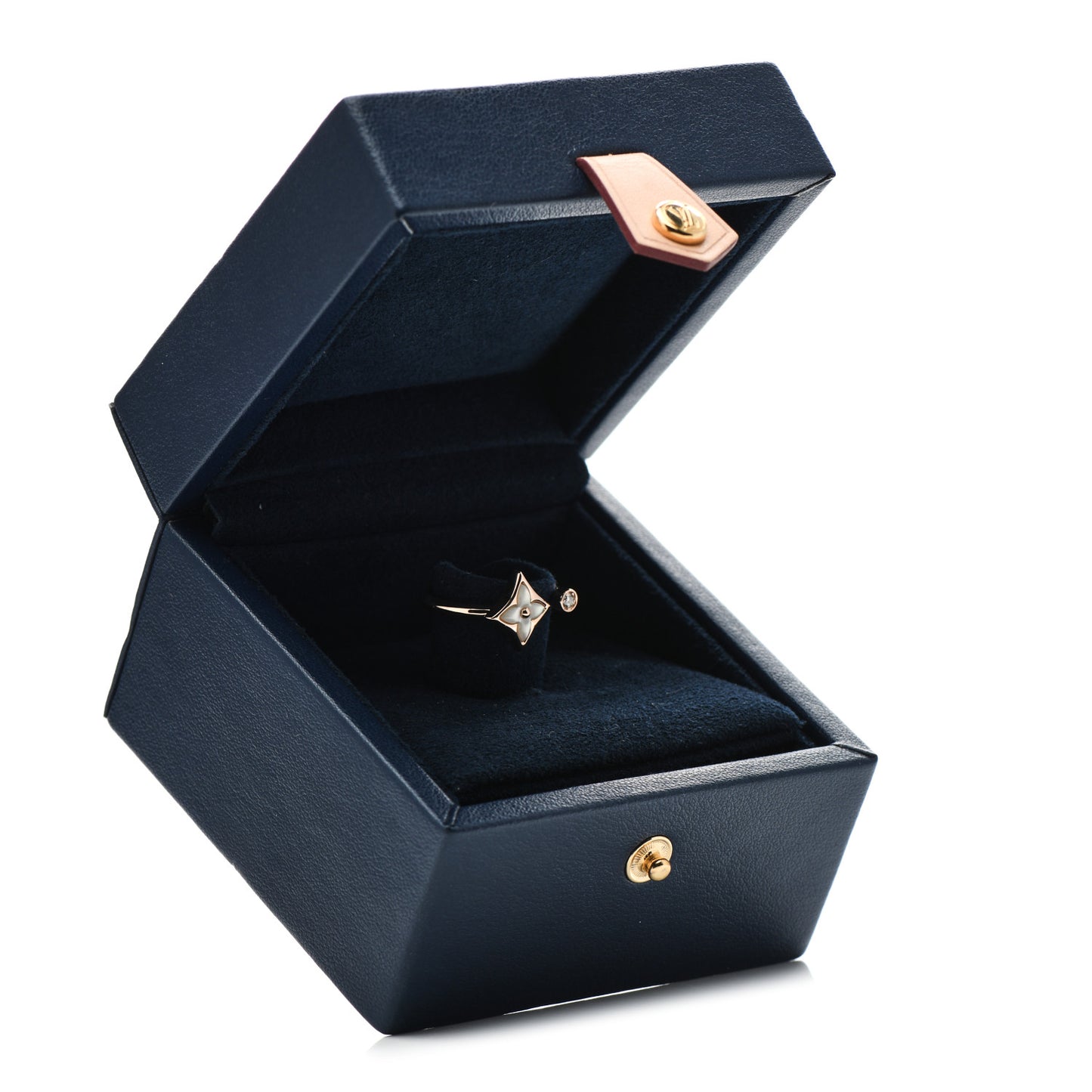18K Pink Gold Diamond Mother of Pearl Mini Color Blossom Star Ring 51 5.75