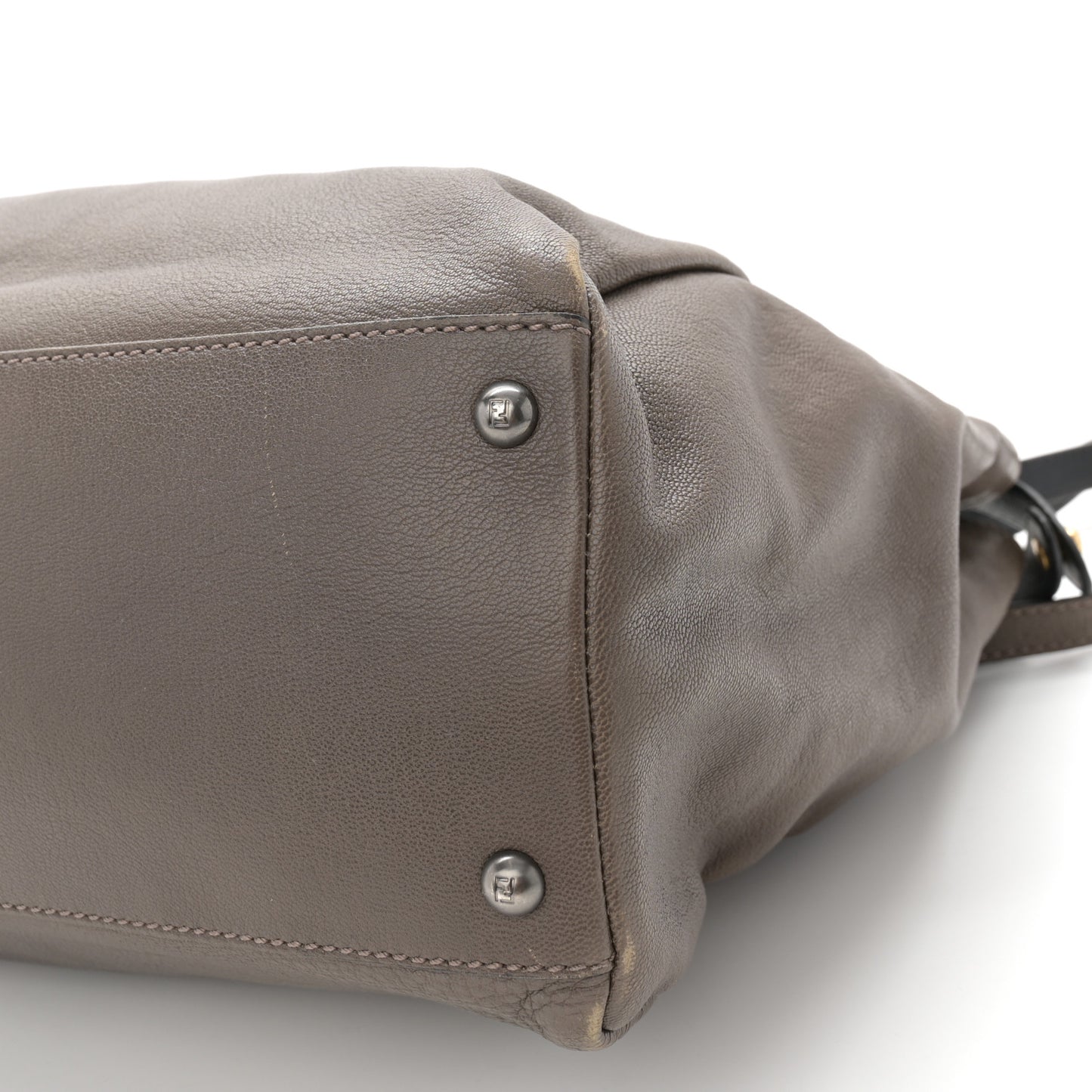 Goatskin Zucca Large Peekaboo Iconic Satchel Taupe Tobacco Moro Tortora