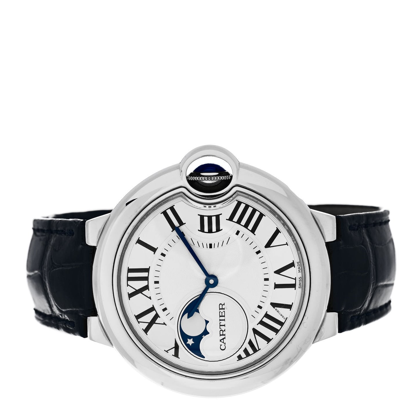 Stainless Steel Alligator 37mm Ballon Bleu De Cartier Moonphase Automatic Watch