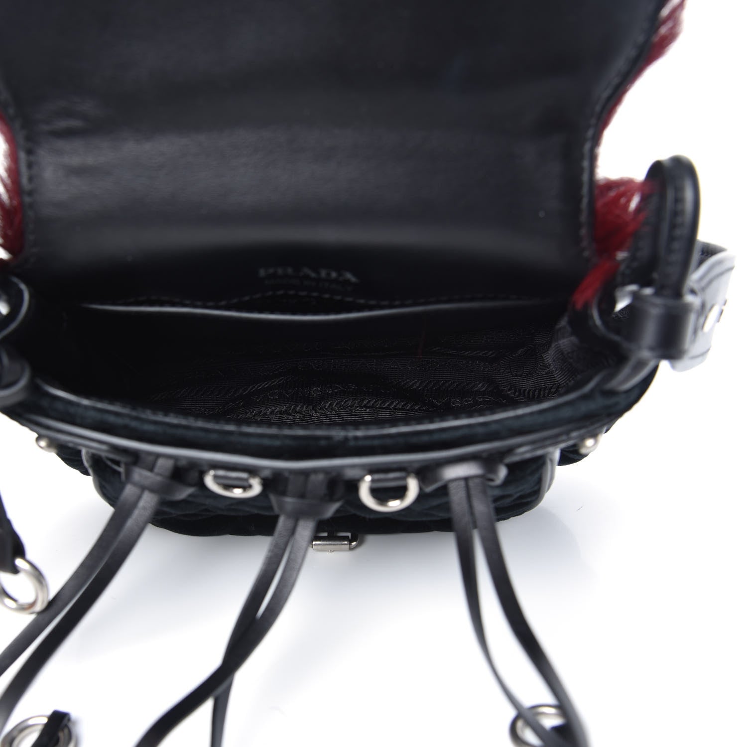 Prada Calf Hair Velluto Corsaire Antic Crossbody Bag Granato Black 5 of 8