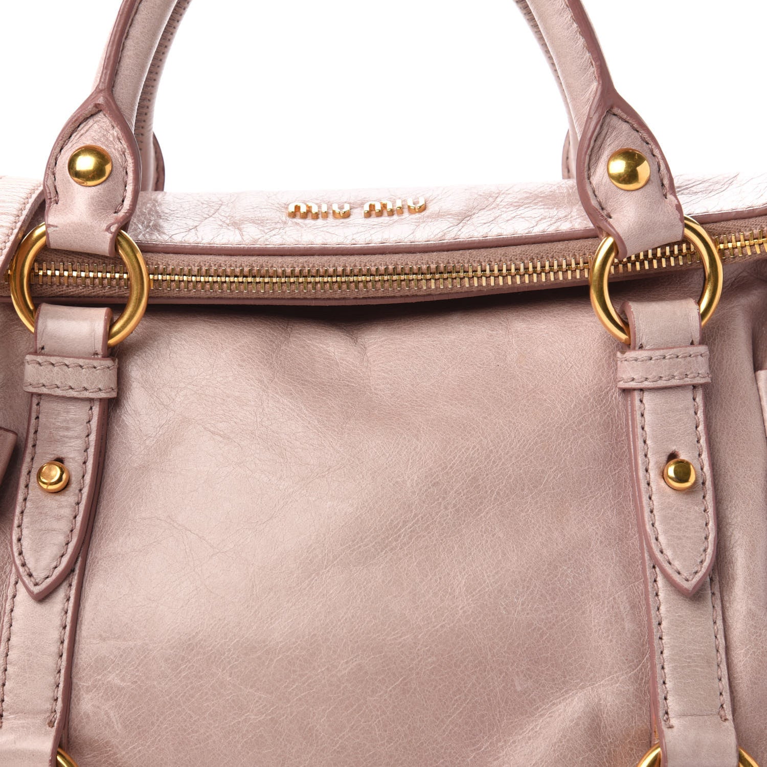 Miu Miu Vitello Lux Mini Bow Bag Mughetto 9 of 11