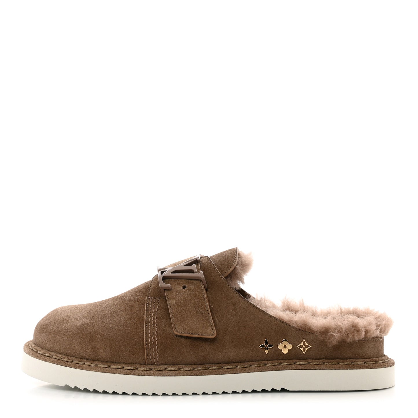 Monogram Fur LV Easy Mule 6 Brown