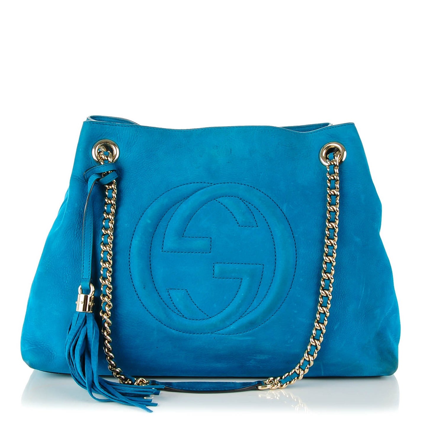 Vitello Range Medium Soho Chain Shoulder Bag Deep Cobalt