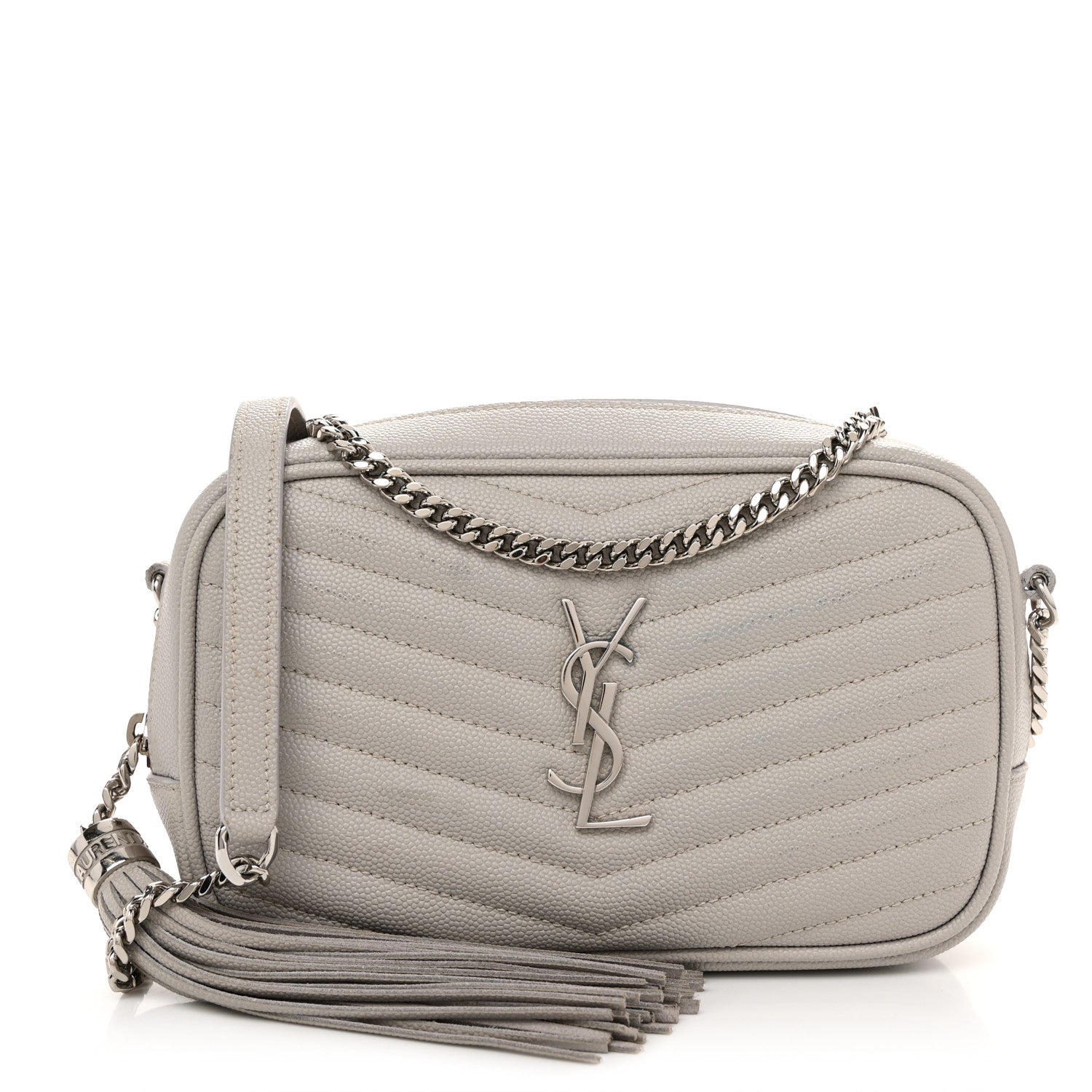Saint Laurent Grain De Poudre Matelasse Monogram Mini Lou Camera Bag Granite 1 of 11