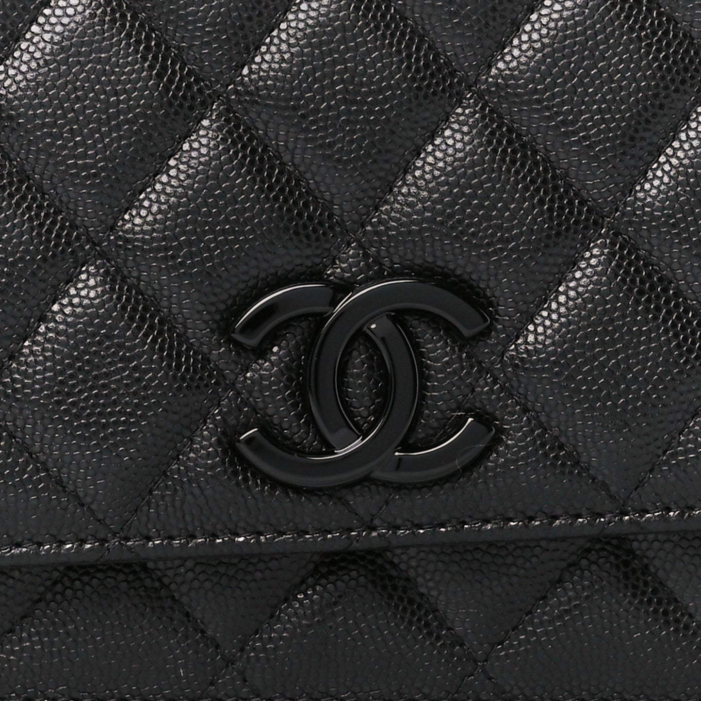 Caviar Quilted My Everything Wallet On Chain WOC Black