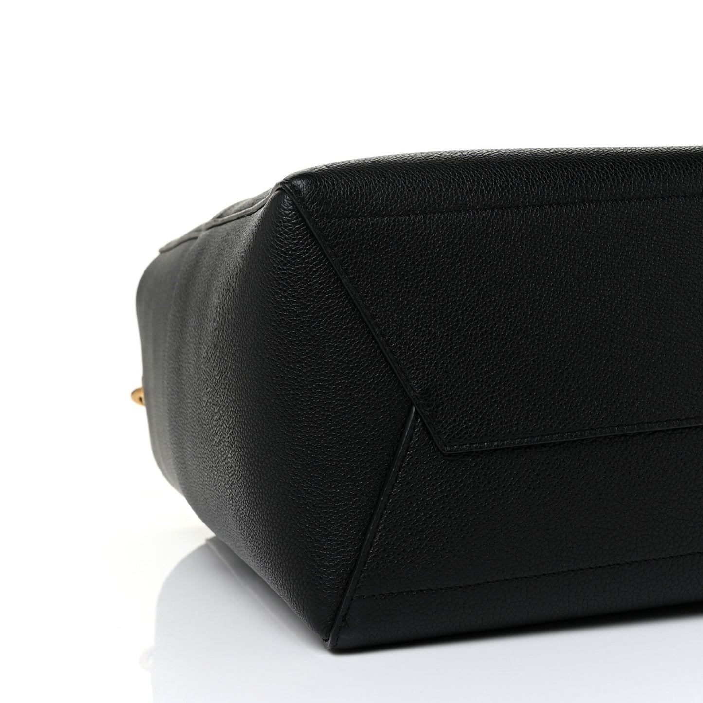 Soft Grained Calfskin Sangle Bucket Bag Black