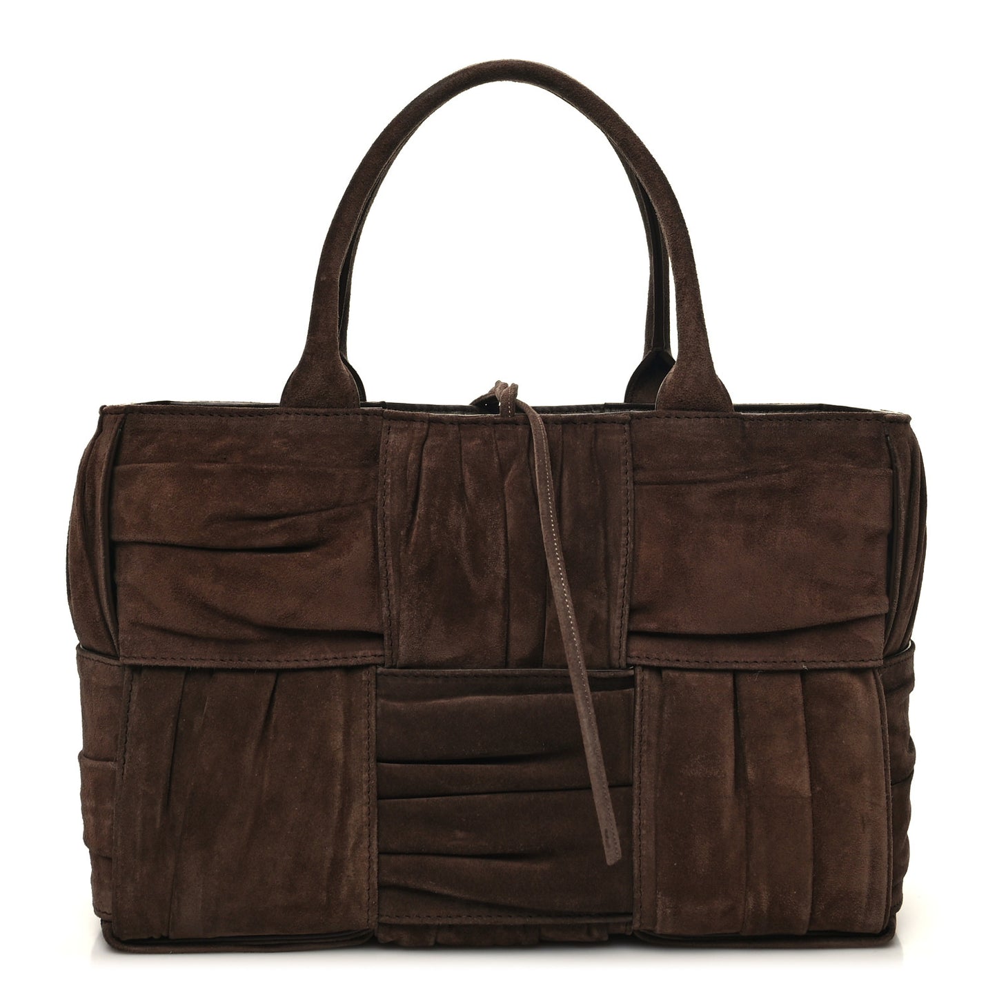 Suede Foulard Intrecciato Small Arco Tote Brownie