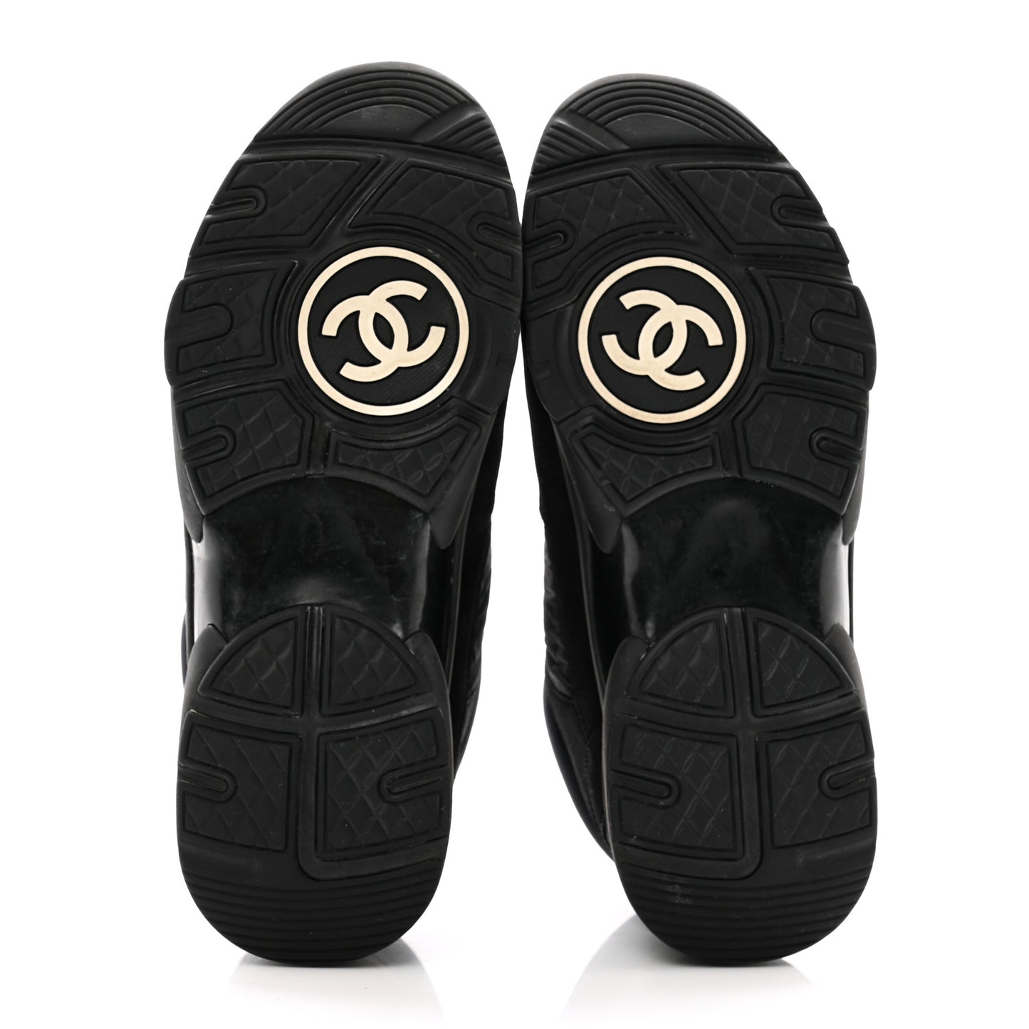 Fabric Calfskin Suede CC Sneakers 38 Black