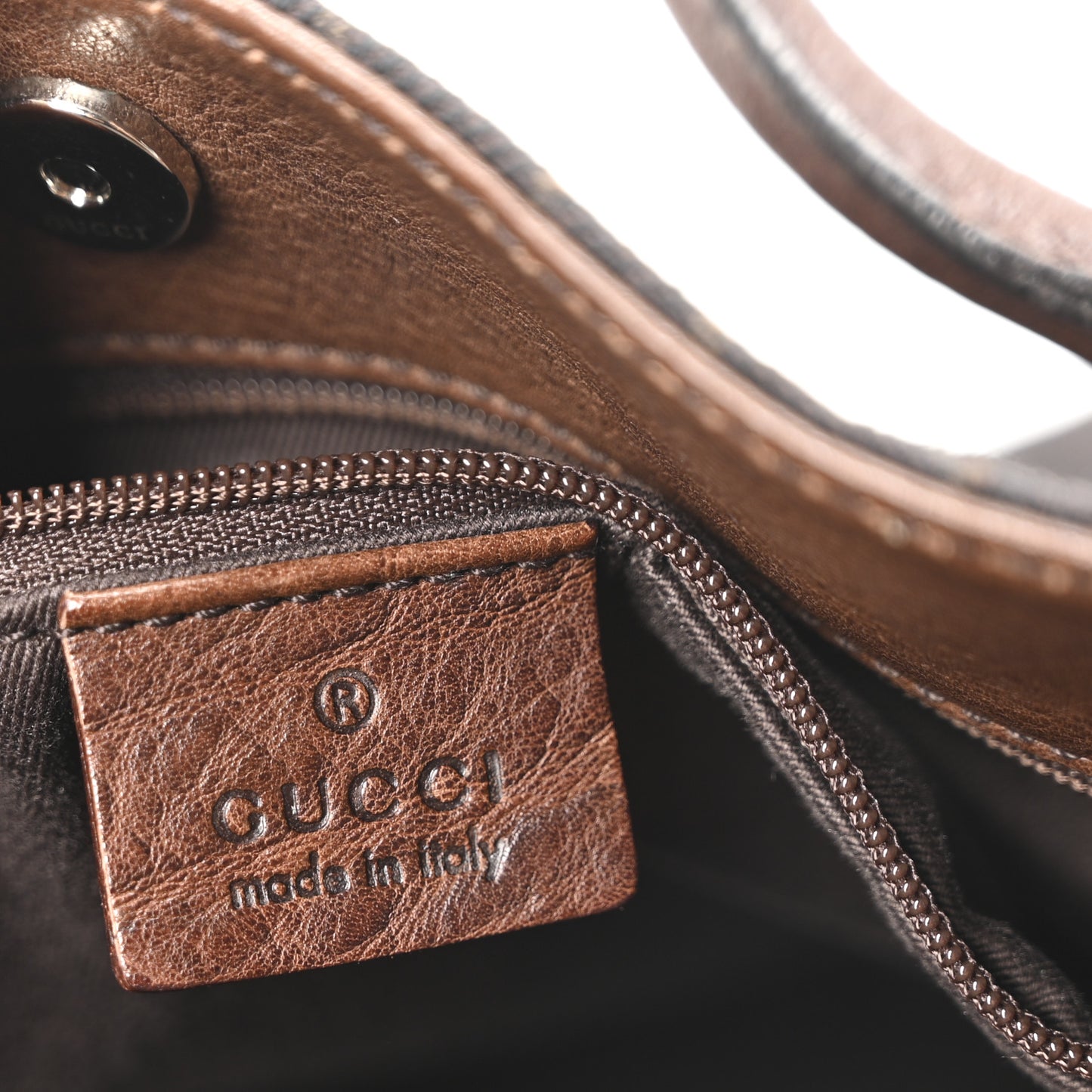 Monogram Denim GG Shoulder Bag Black Brown