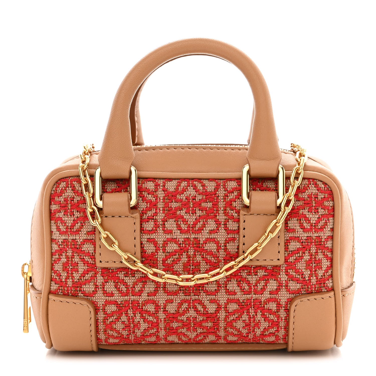 Loewe Jacquard Anagram Calfskin Amazona Nano Brown Red 1 of 10