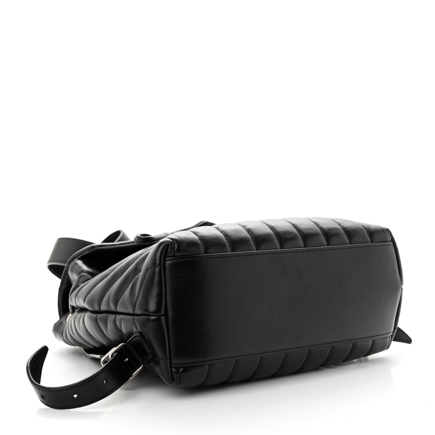 SAINT LAURENT Calfskin Y Quilted Monogram Small Loulou Backpack Black
