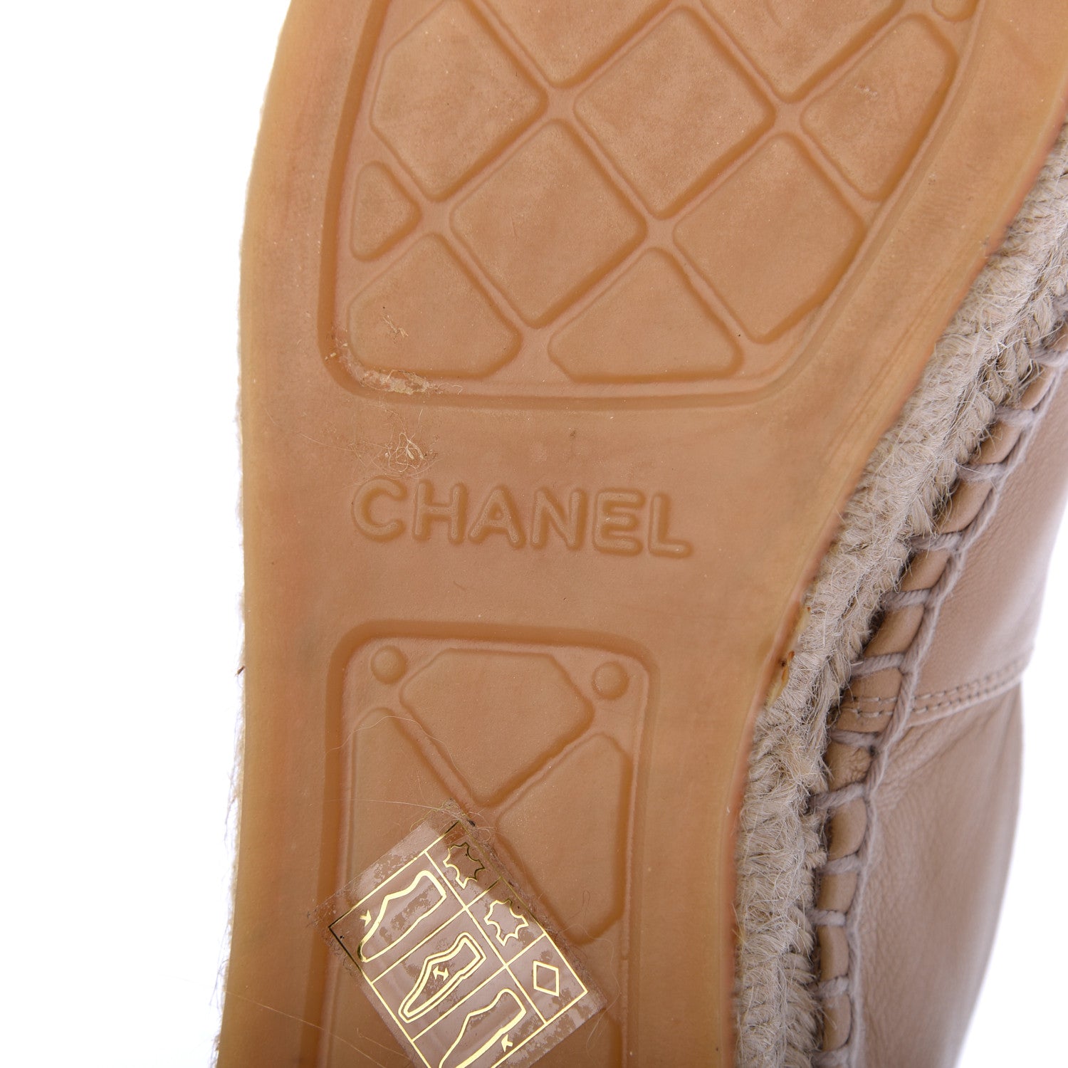 Chanel Lambskin CC Espadrilles 38 Beige Black 7 of 12