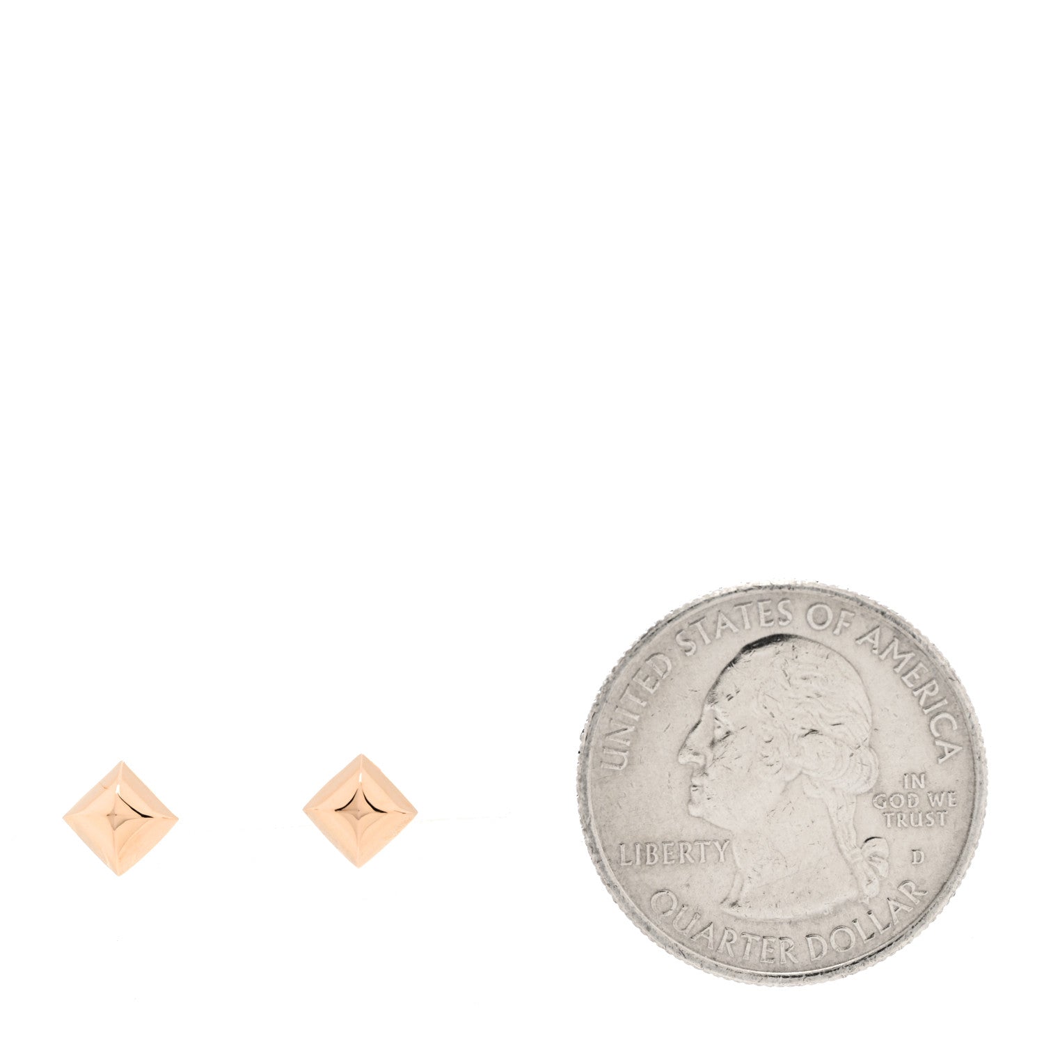 Hermes 18K Rose Gold Clou d'H Stud Earrings 2 of 6