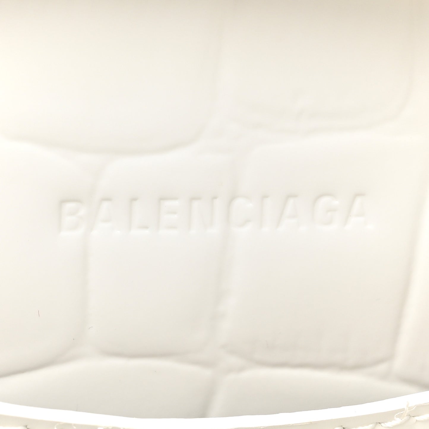 Semi Shiny Calfskin Crocodile Embossed Neo Classic Silver Hardware S City White