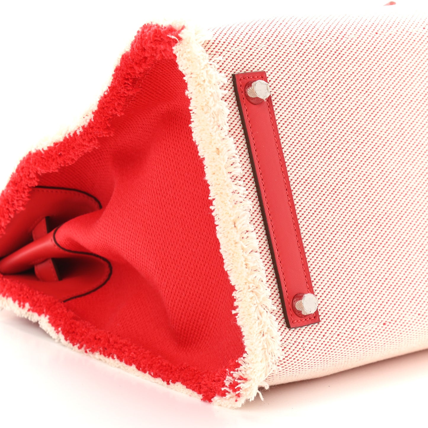Swift Twill H Fray Fray Birkin 35 Rouge de Coeur Ecru
