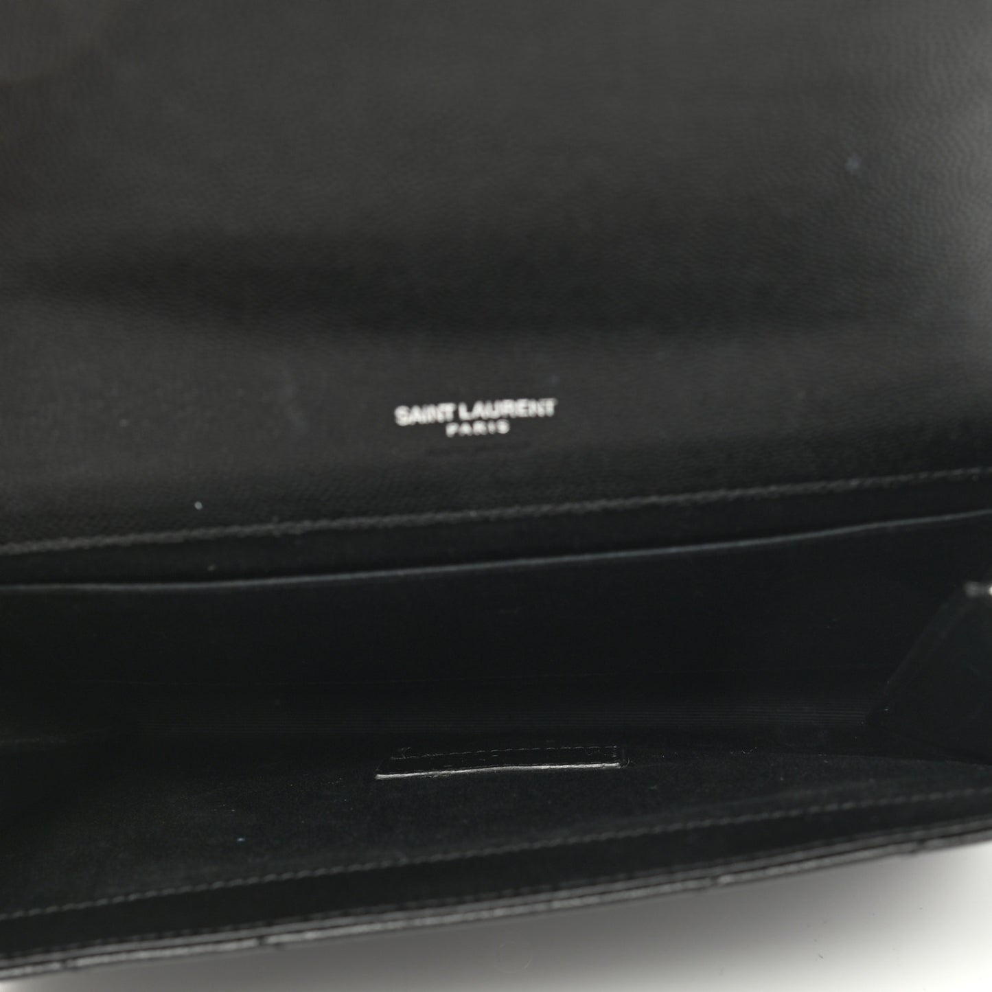 Grain De Poudre Matelasse Chevron Monogram Envelope Clutch Black