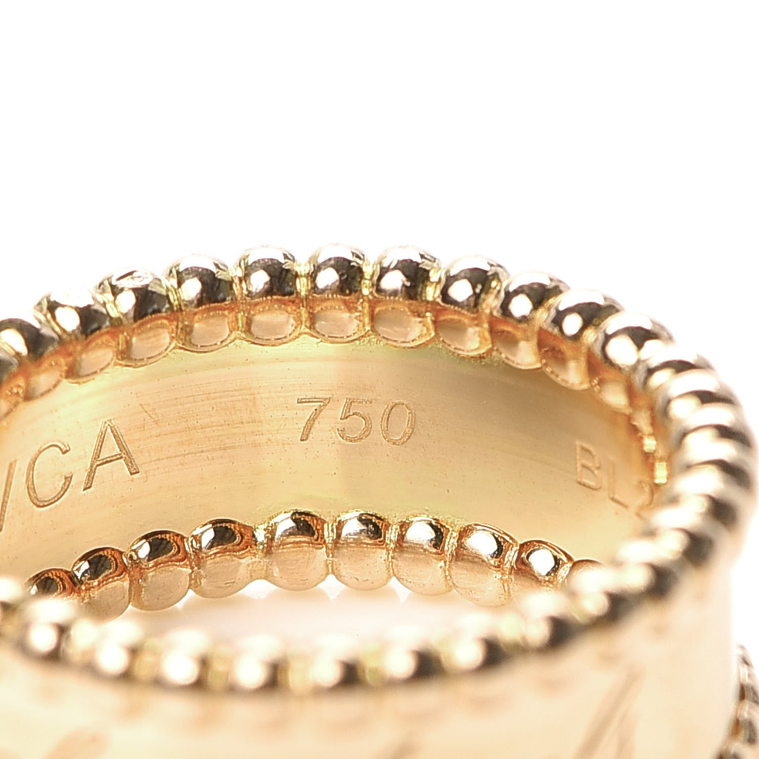 Van Cleef & Arpels 18K Yellow Gold Perlee Signature Ring 47 4.5 6 of 7